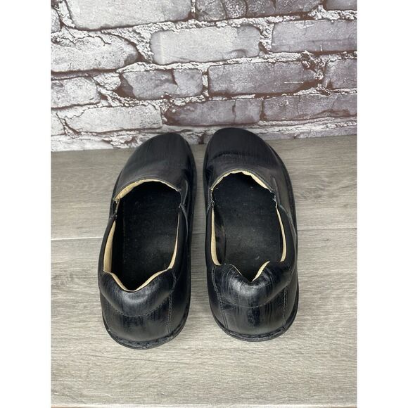 Alegria Oz Black Wave Leather Slip On Wedge Clogs Shoes Men Sz 47EU/13.5M US - Picture 5 of 16